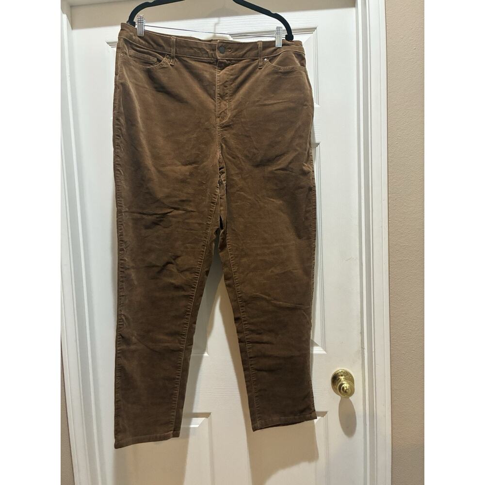 Croft & Barrow Corduroy Pants Size 16W Brown Stretch Cowgirl Western Casual